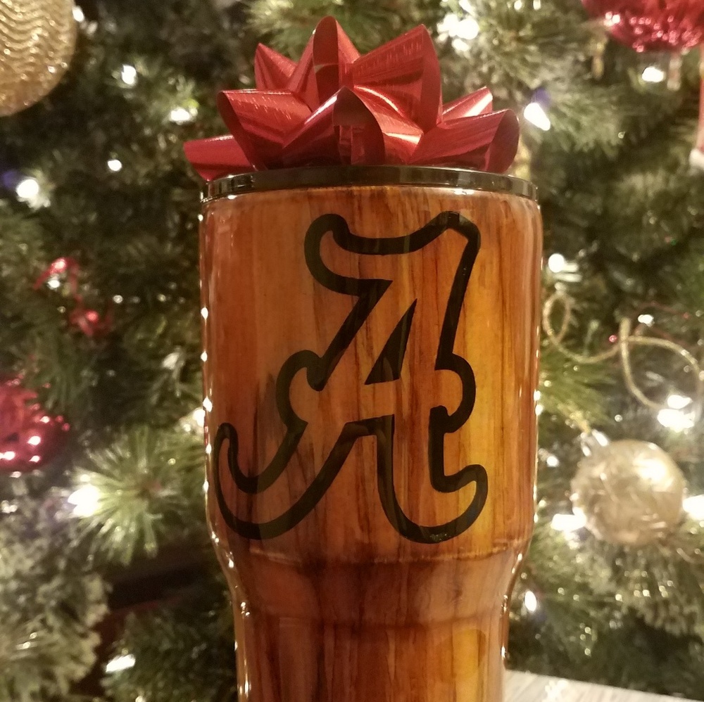 NEW *Hand Paint* Alabama Wood Grain 30oz Tumbler